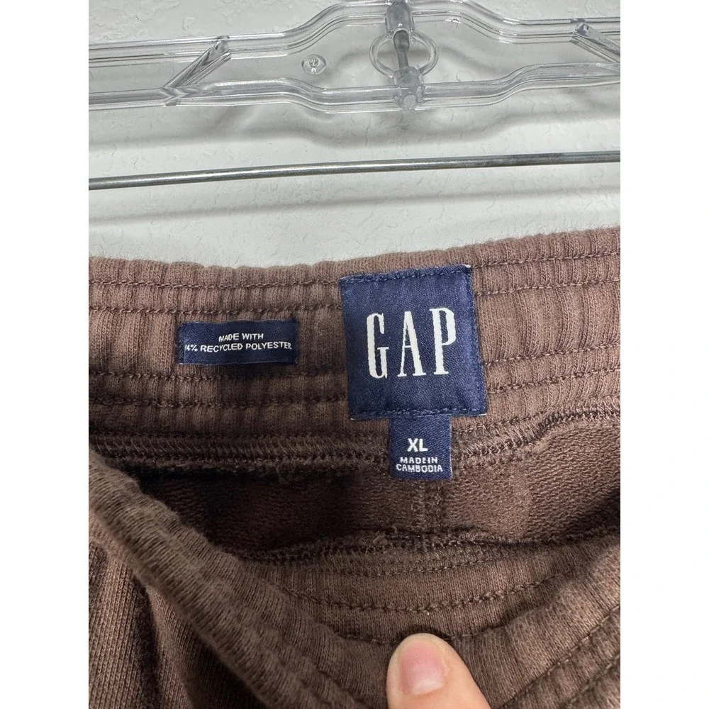 GAP Heavyweight Track Pants Woodsy Brown Wide Leg Sweatpants Men's Sz XL Relaxed